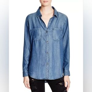 Rails Carter Chambray Dark Denim Wash Buttondown Shirt Sz XS MSRP $188